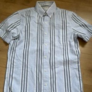 Blue striped American Eagle Button Up Shirt